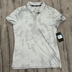 Nike Women's Light Gray Button Down Shirt